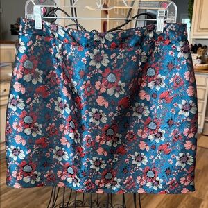 Molly Bracken Floral Mini Skirt in Blue and Pink